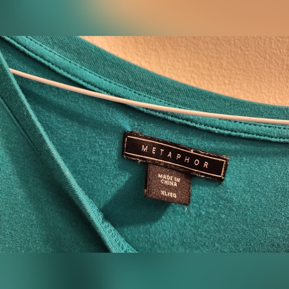 Turquoise Jersey Top with sheer bottom, Size xl, Preloved - Picture 2 of 5
